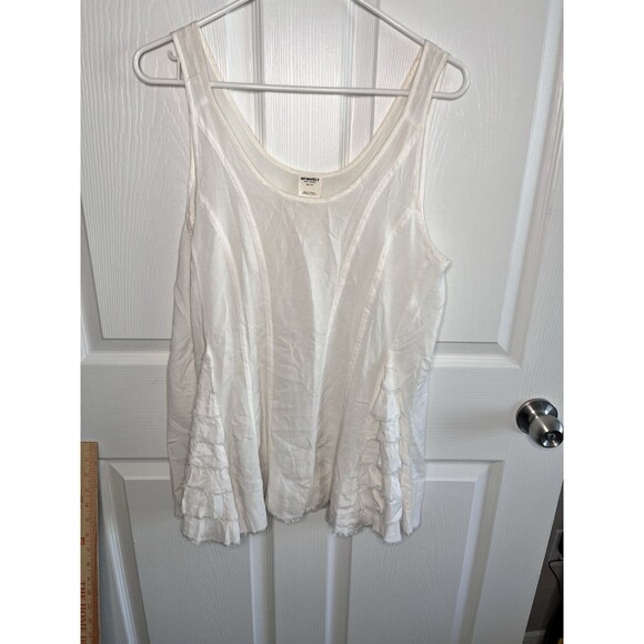 Intimately Free People Ruffle Long Tunic Mini Dress Tank Cream Size XS Boho - Picture 1 of 11